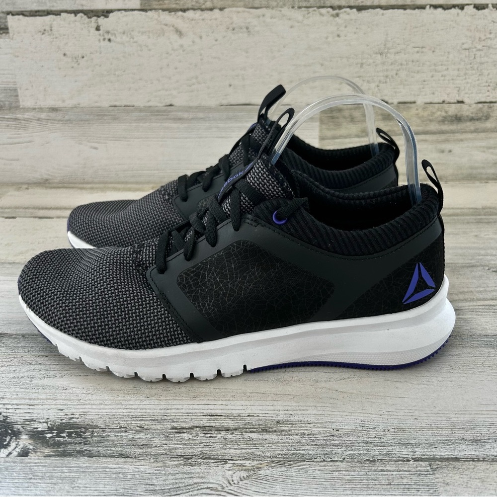 REEBOK Print Athlux Shatter Black Grey Purple Running Shoes 8.5